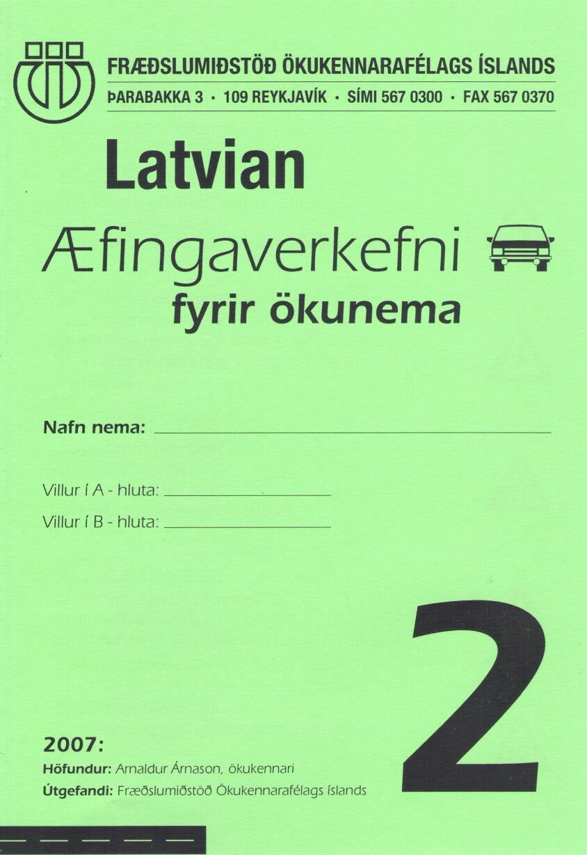 Æfingaverkefni fyrir ökunema á lettnesku #2