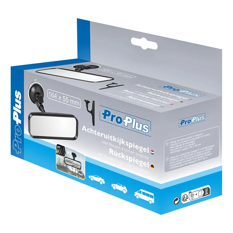 Baksýnisspegill 164x 55 mm á stuttum armi