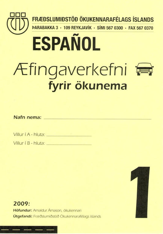 Æfingaverkefni fyrir ökunema á spænsku #1